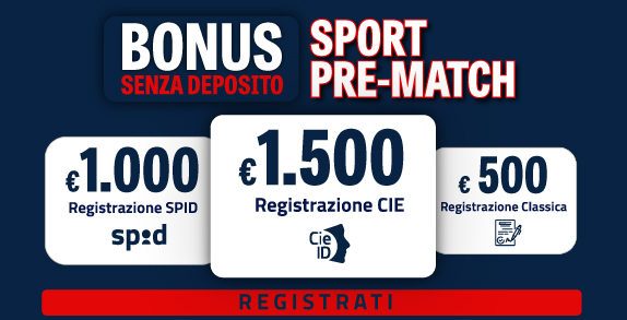 Registrati su BetFlag e ricevi 1.500€ di bonus senza deposito Sport Pre-Match