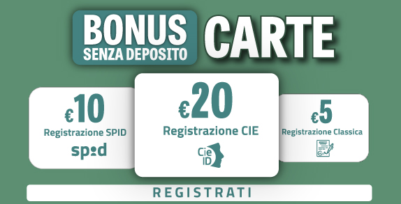 Registrati su BetFlag e ricevi 20€ di bonus senza deposito Carte