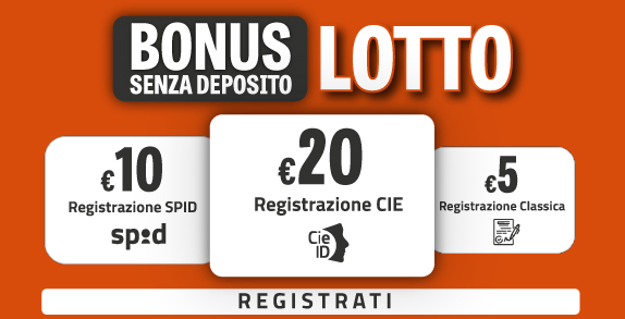 Registrati su BetFlag e ricevi 20€ di bonus senza deposito Lotterie