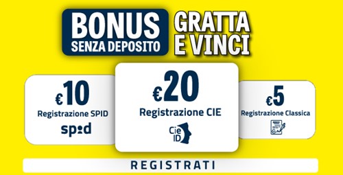 Registrati su BetFlag e ricevi 20€ di bonus senza deposito Gratta e Vinci