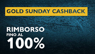 Gold Sunday cashback 100%