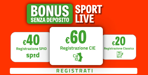 Registrati su BetFlag e ricevi 60€ di bonus senza deposito Sport Live