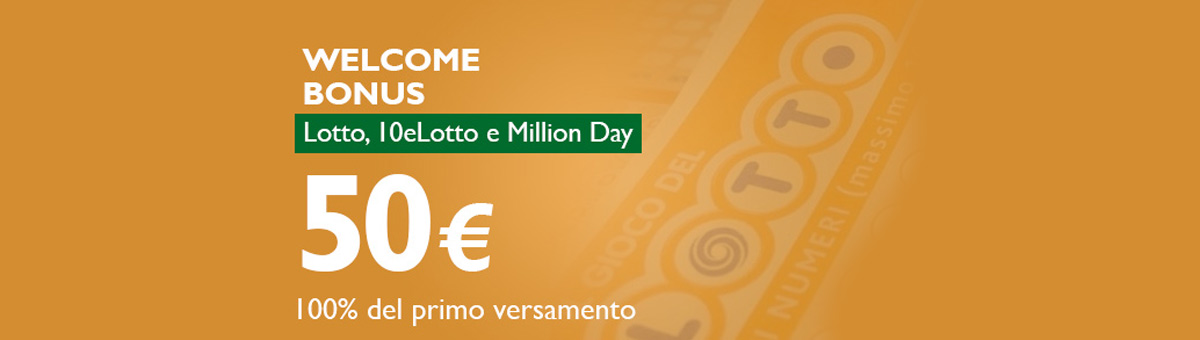 Sul primo deposito riceverai il 100% del versamento fino a 50€