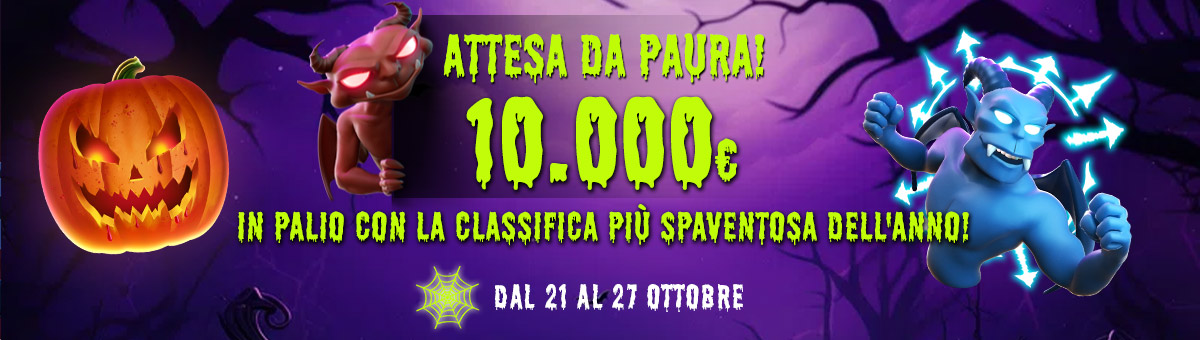 Preparati a brividi e vincite con la classifica a tema Halloween, dove spiriti inquieti e atmosfere oscure ti aspettano per farti vivere l'attesa della notte più spaventosa dell'anno!