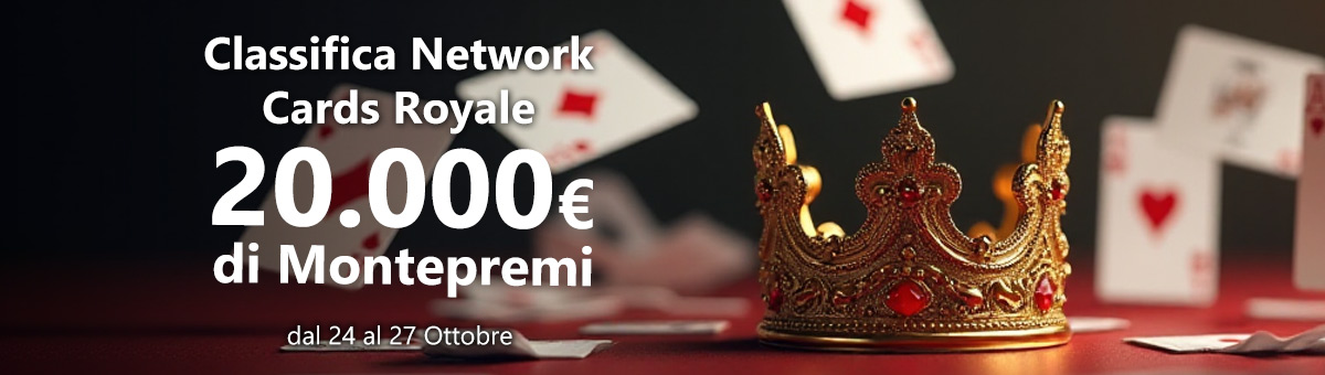 20.000€ in palio con le classifiche Cash, Premio Matto e Tornei valide sui i Giochi di Carte Sit&Go!