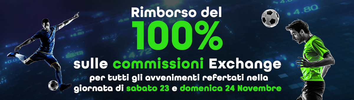 Ricevi il tuo rimborso del 100% sulle commissioni pagate per eventi conclusi e refertati Sabato 23/11/2024 e Domenica 24/11/2024.