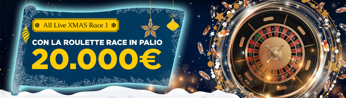 20.000€ di montepremi in palio con la All Live Xmas Roulette Race. Scala la classifica!