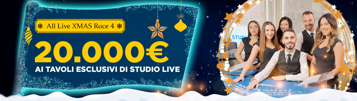 20.000€ di montepremi in palio con la All Live Xmas Studio Live Race. Scala la classifica!