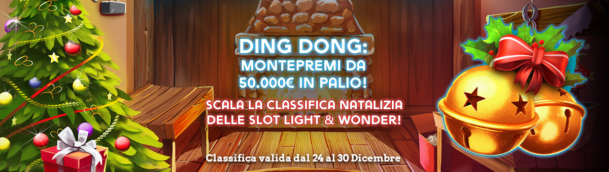 Ding Dong, il Natale ti chiama! Il montepremi da 50.000€ è pronto per essere scalato! Entra nella classifica e fai suonare la campanella della fortuna!