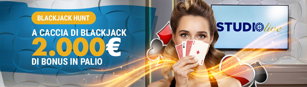 Se ottieni Blackjack giocando ai nuovi tavoli Studio Live BJ Speed, Studio Live BJ Elite Speed, Studio Live BJ Italia e Studio Live BJ Italia 10 puoi ottenere punti e classificarti: in palio 2.000€ di Bonus