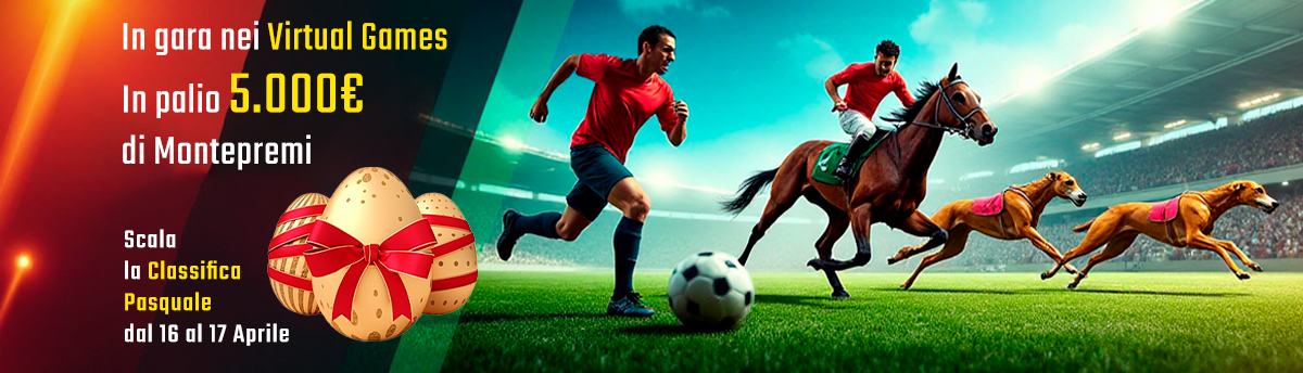 Pasqua è tempo di sorprese: 5.000€ in palio con la Classifica Virtual Games! Sei pronto a partecipare il 16 e 17 Aprile?