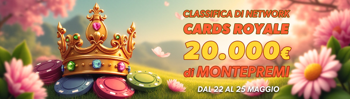20.000€ in palio con le classifiche Cash, Premio Matto, Tornei e Sit&Go valide sui i Giochi di Carte Sit&Go!