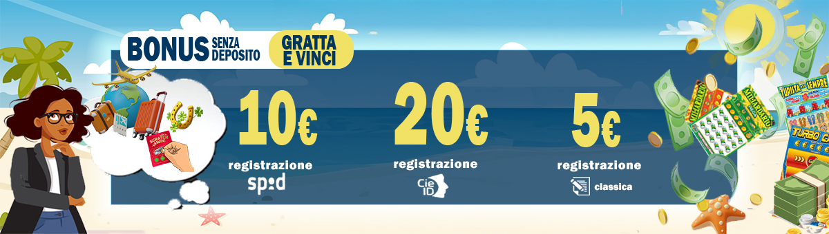 Registrati su BetFlag e ricevi 20€ di bonus senza deposito Gratta e Vinci