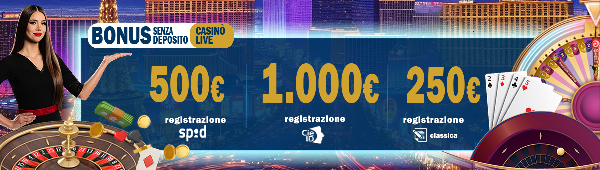 Registrati su BetFlag e ricevi 1.000€ di bonus senza deposito Casinò Live