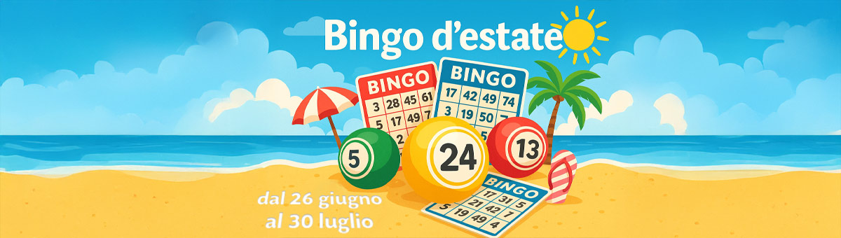 Sconti sulle cartelle, super ambo, doppia cinquina, bingo garantito, partite fast in sala Diamante e..  tantissimo altro!