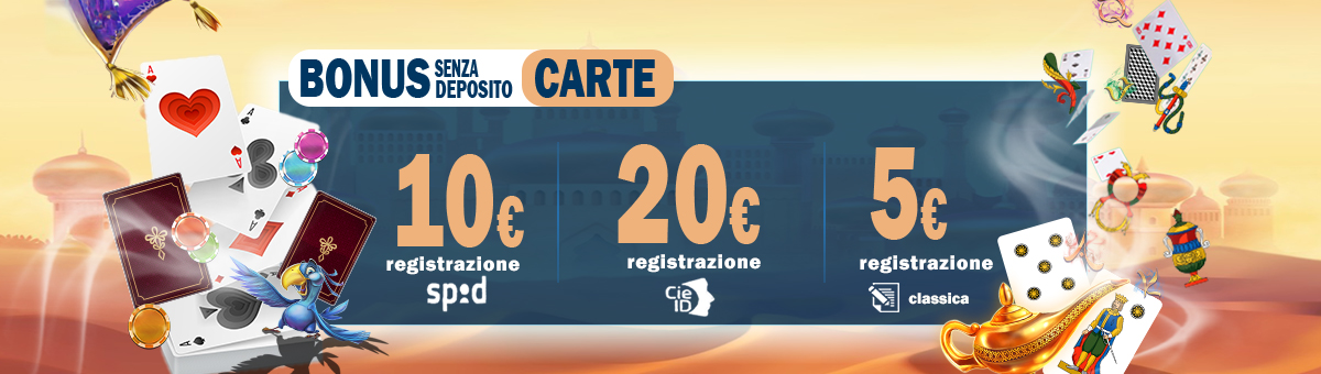 Registrati su BetFlag e ricevi 20€ di bonus senza deposito Carte