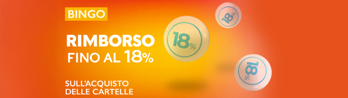 Piovono cartelle: ogni mese bonus fino al 18% del giocato in CARTELLE BINGO!