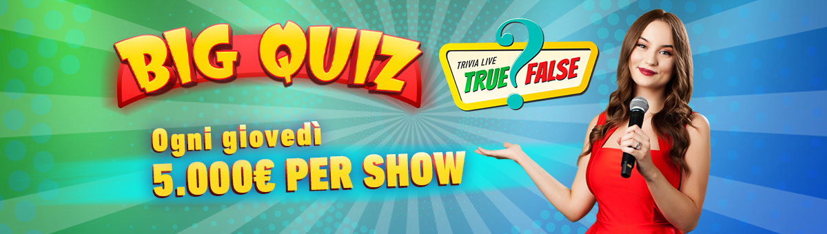 100.000€ di montepremi con la promo di network del Casinò Playtech Live "Live Trivia Game". In palio 5.000€ per show!