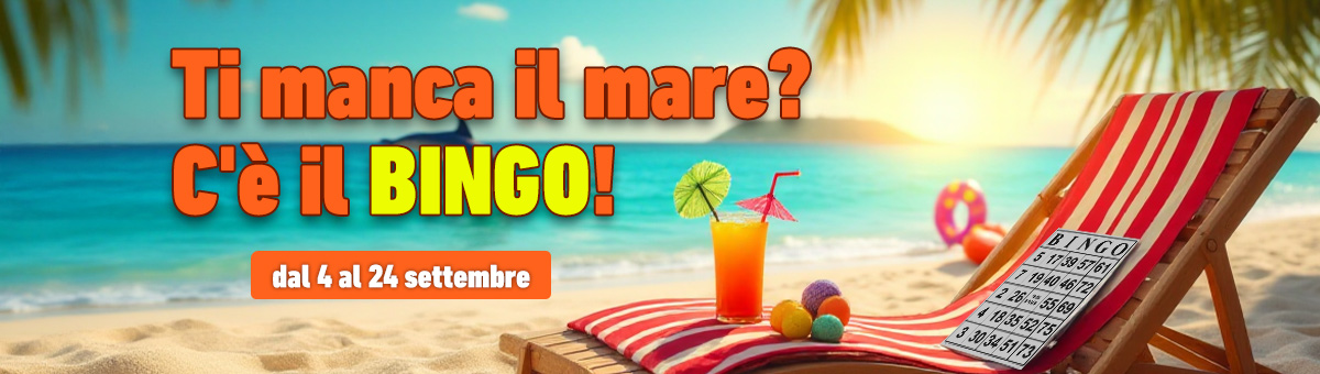 Sconti sulle cartelle, super ambo, doppia cinquina, bingo garantito, partite fast in sala Diamante e..  tantissimo altro!