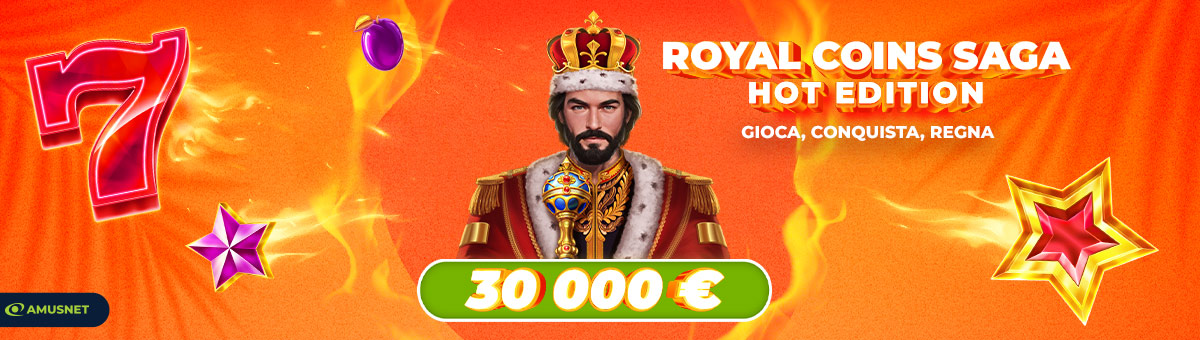 Royal Coins Saga: più giochi, più scali la classifica! Punti extra con vincite consecutive e 30.000€ di montepremi in palio!