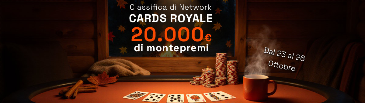 20.000€ in palio con le classifiche Cash, Premio Matto, Tornei e Sit&Go valide sui i Giochi di Carte Sit&Go!
