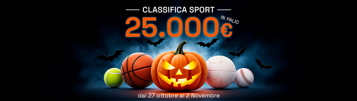 Una nuova sfida ti aspetta! Entra in gioco e scala la classifica sport: in palio 25.000€ di montepremi!