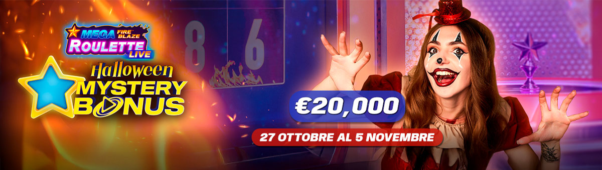 Questo Halloween concediti l'opportunità di vincere una parte del montepremi condiviso di 200€ in bonus per round, con uno "spaventoso" montepremi complessivo di 20.000€!