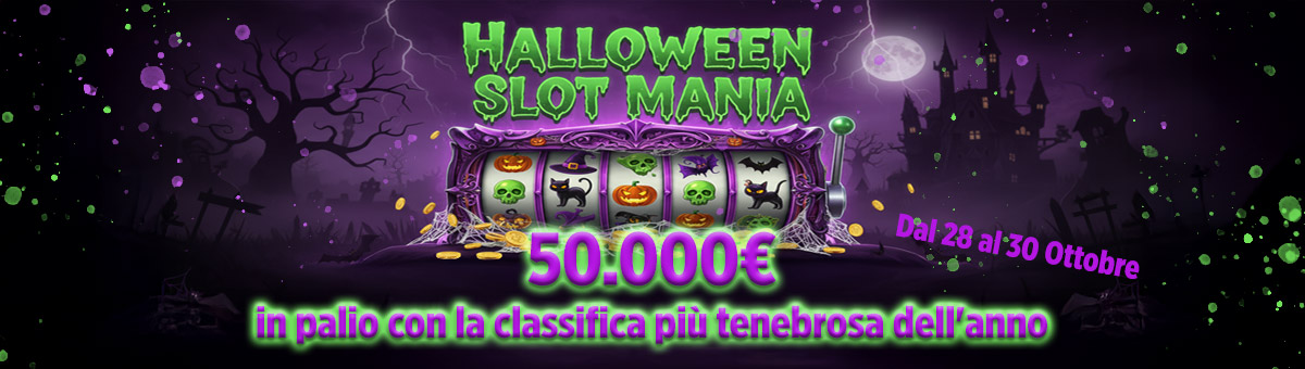 Sfida le tenebre e domina la classifica! Il montepremi da 50.000€ è pronto per essere scalato! Entra nella classifica Slot più spaventosa del momento!