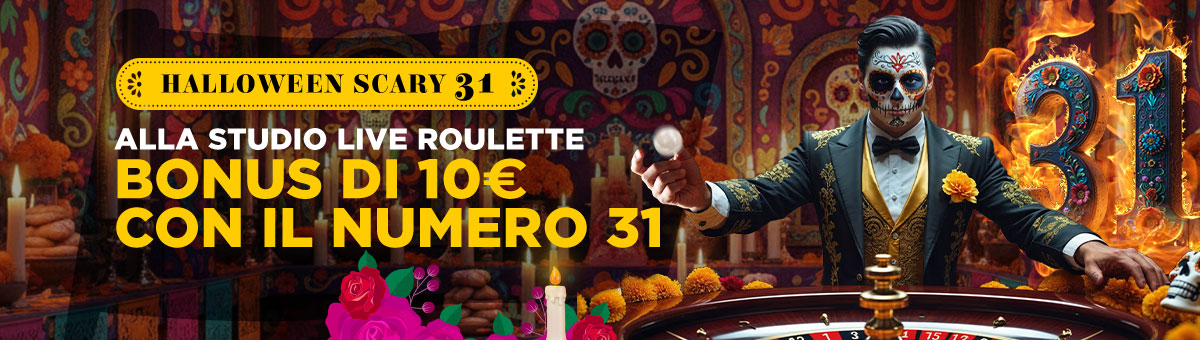 Piazzando una scommessa vincente sul numero 31 alla Studio Live Roulette, è possibile ottenere un bonus di 10€.