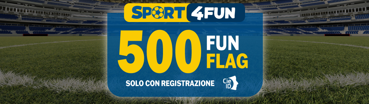 Registrandoti su BetFlag, potrai ricevere 500 Fun Flag Sport4Fun! Cosa aspetti?