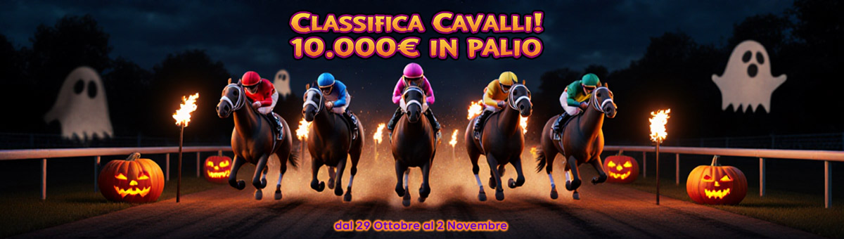 Una nuova sfida ti aspetta! Entra in gioco e scala la classifica cavalli: in palio 10.000€ di montepremi!