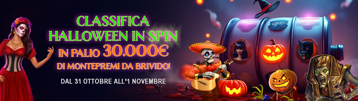 Preparati a vivere due notti da brivido tra zucche, fantasmi e rulli impazziti! Scala la tenebrosa classifica per conquistare la tua parte del montepremi di 30.000€!
