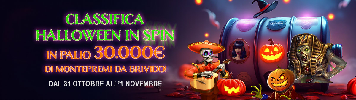 Preparati a vivere due notti da brivido tra zucche, fantasmi e rulli impazziti! Scala la tenebrosa classifica per conquistare la tua parte del montepremi di 30.000€!