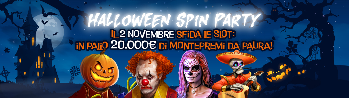 Le ombre si muovono… la festa sta iniziando! Halloween Spin Party: gioca, scala la classifica e conquista il montepremi di 20.000€!