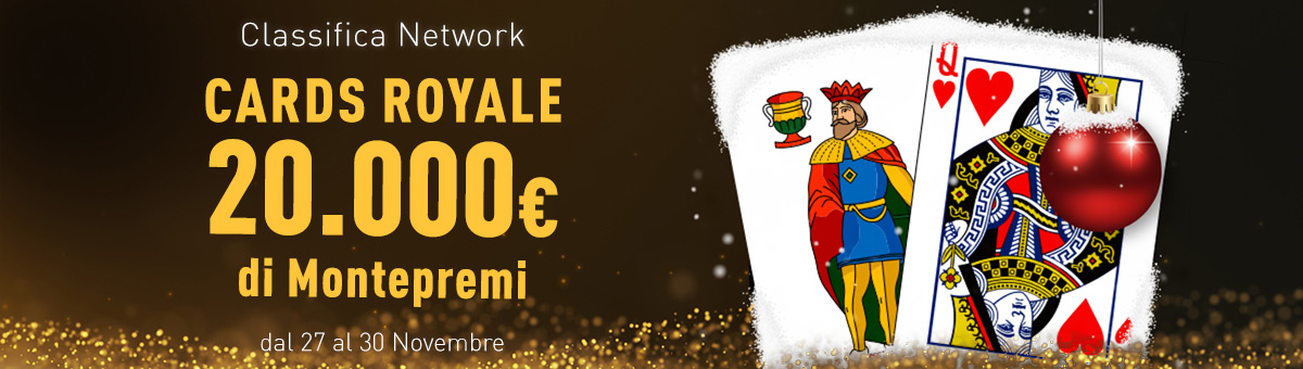 20.000€ in palio con le classifiche Cash, Premio Matto, Tornei e Sit&Go valide sui i Giochi di Carte Sit&Go!