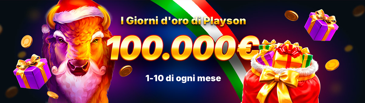 100.000€ di montepremi con la promo di Network di Playson "I Giorni d'Oro". Scopri le Slot in promozione e. . .scegli la tua preferita!