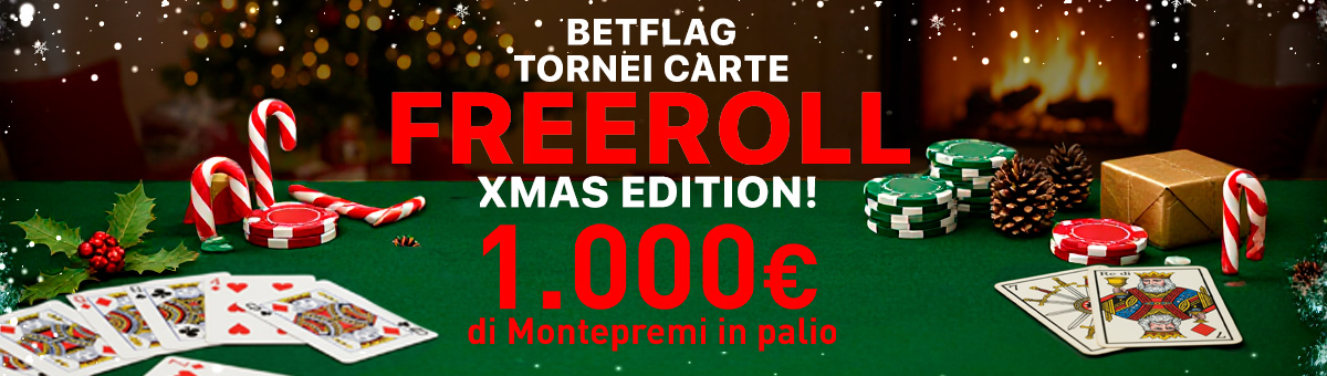 BetFlag Xmas Edition: tornei gratuiti, atmosfera natalizia, premi da conquistare! In palio 1.000€ di Montepremi per i tornei di Carte su BetFlag!