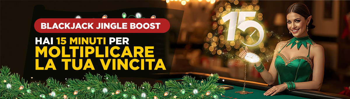 Non perdere il Boost ai tavoli Studio Live Bet Stacker BJ e Studio Live BJ Italia 10 e raddoppia la tua vincita!