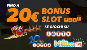 Giochi al Lotto? Bonus Slot fino a 20€! 