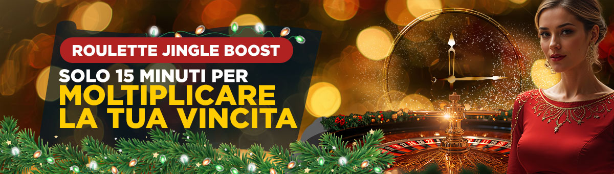 Non perdere il Boost alla Studio Live Roulette! Hai 15 minuti per raddoppiare la tua vincita, fino a 100€! Cosa aspetti?