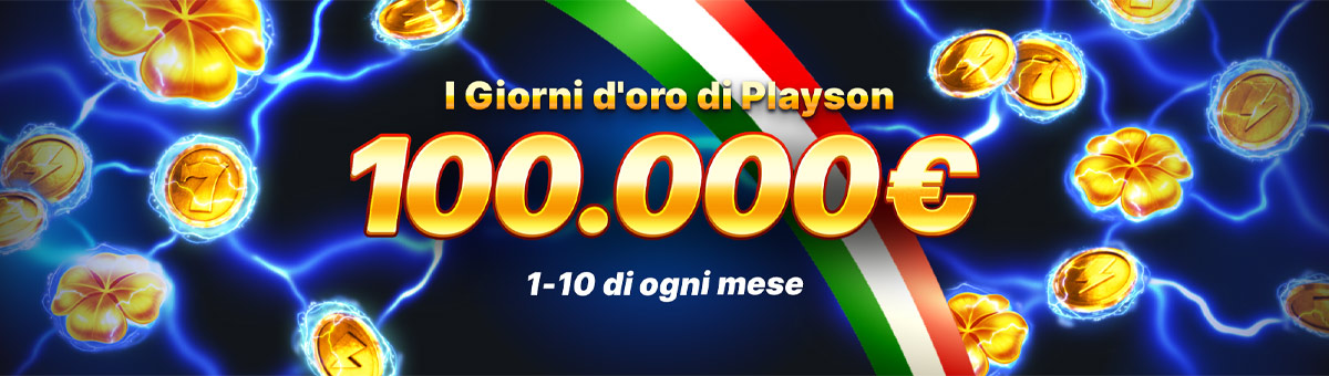 100.000€ di montepremi con la promo di Network di Playson "I Giorni d'Oro". Scopri le Slot in promozione e. . .scegli la tua preferita!