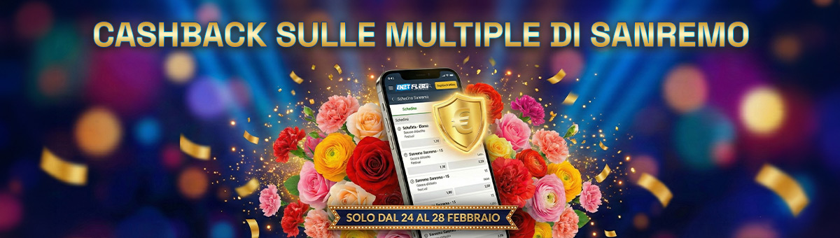 Effettua scommesse in multipla con saldo reale sugli eventi dedicati al Festival di Sanremo; se la tua multipla non è vincente, ti rimborsiamo fino a 100€ in Bonus Sport!