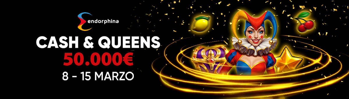 50.000€ di montepremi con la promo di Network di Endorphina "Cash & Queens - Festa della donna ". Scopri le Slot in promozione!