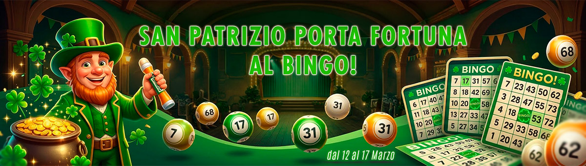 Sconti sulle cartelle, super ambo, doppia cinquina, bingo garantito, partite fast in sala Diamante e..  tantissimo altro!