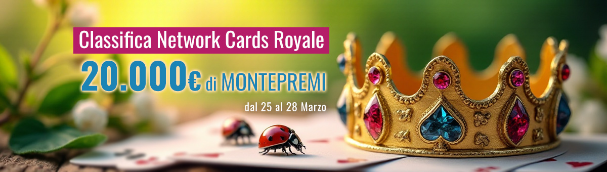 20.000€ in palio con le classifiche Cash, Premio Matto, Tornei e Sit&Go valide sui i Giochi di Carte Sit&Go!
