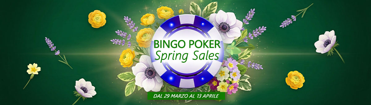 Bingo Poker Spring Series: ogni carta conta! Completa le missioni giornaliere e prova ad ottenere le cartelle per il Poker Bingo!