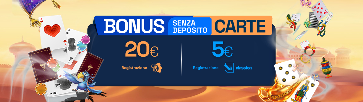 Registrati su BetFlag e ricevi 20€ di bonus senza deposito Carte