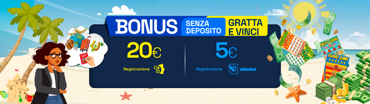 Registrati su BetFlag e ricevi 20€ di bonus senza deposito Gratta e Vinci