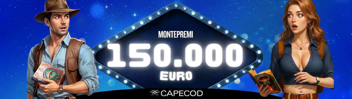 150.000€ di montepremi con la promo di Network di Capecod. Scopri le Slot in promozione e...scegli la tua preferita!