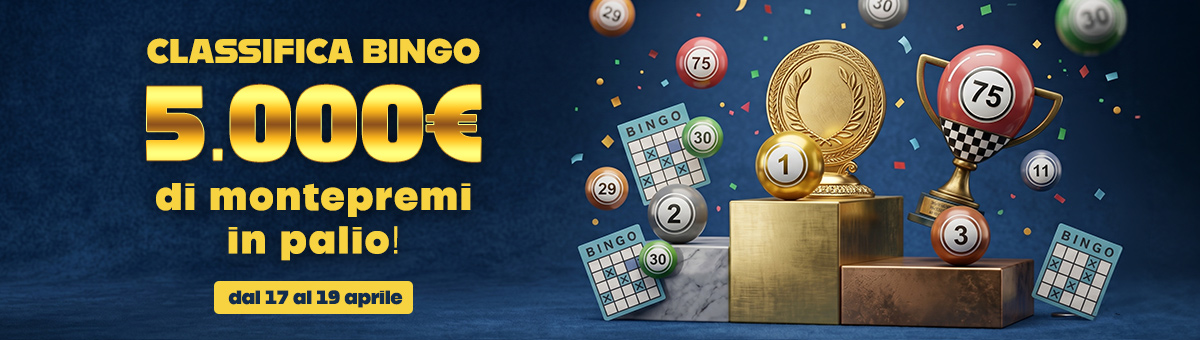 Scopri la Classifica Bingo Weekend Edition: accumula punti e conquista il montepremi... in palio di 5.000€!